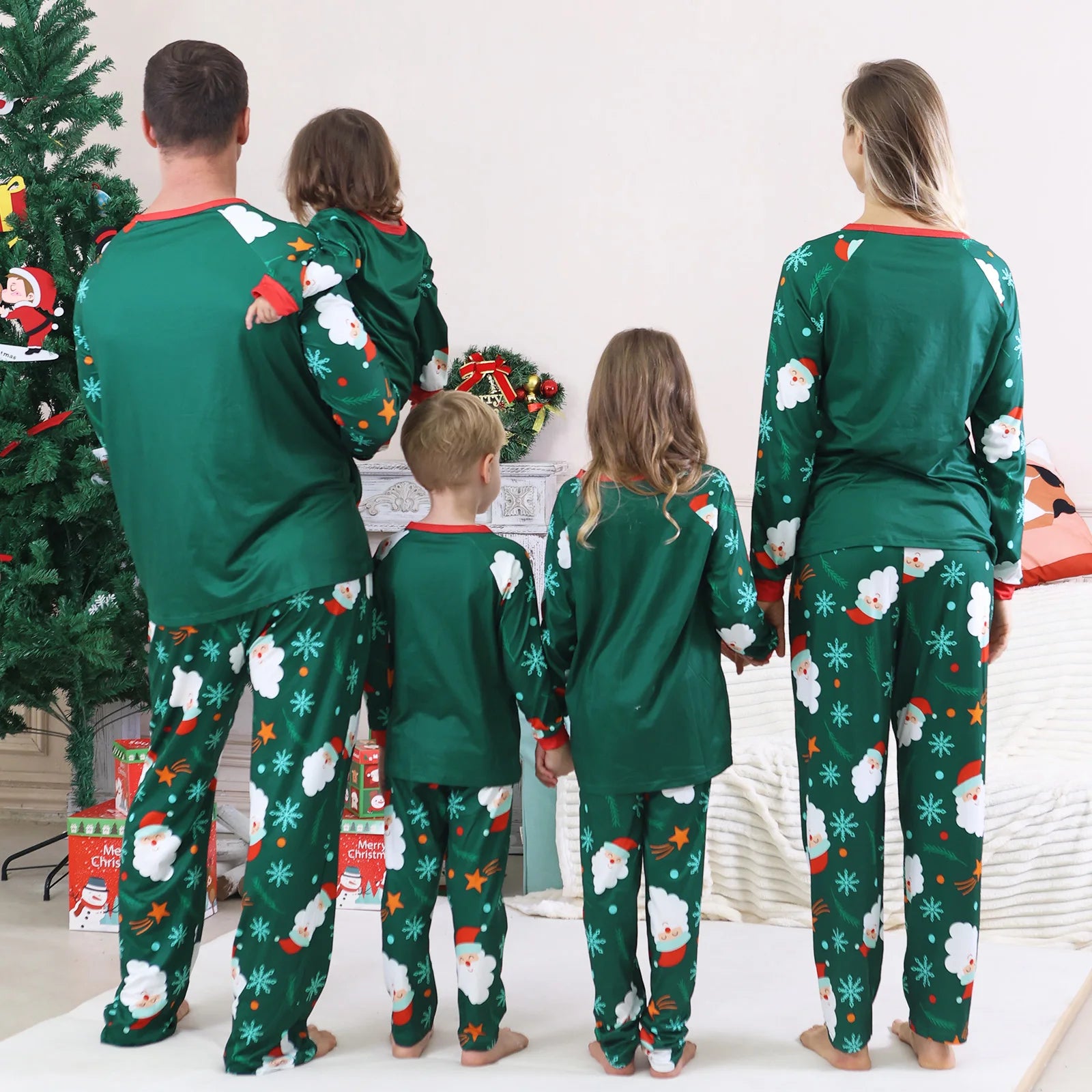 Santa Claus Green Christmas Pyjamas
