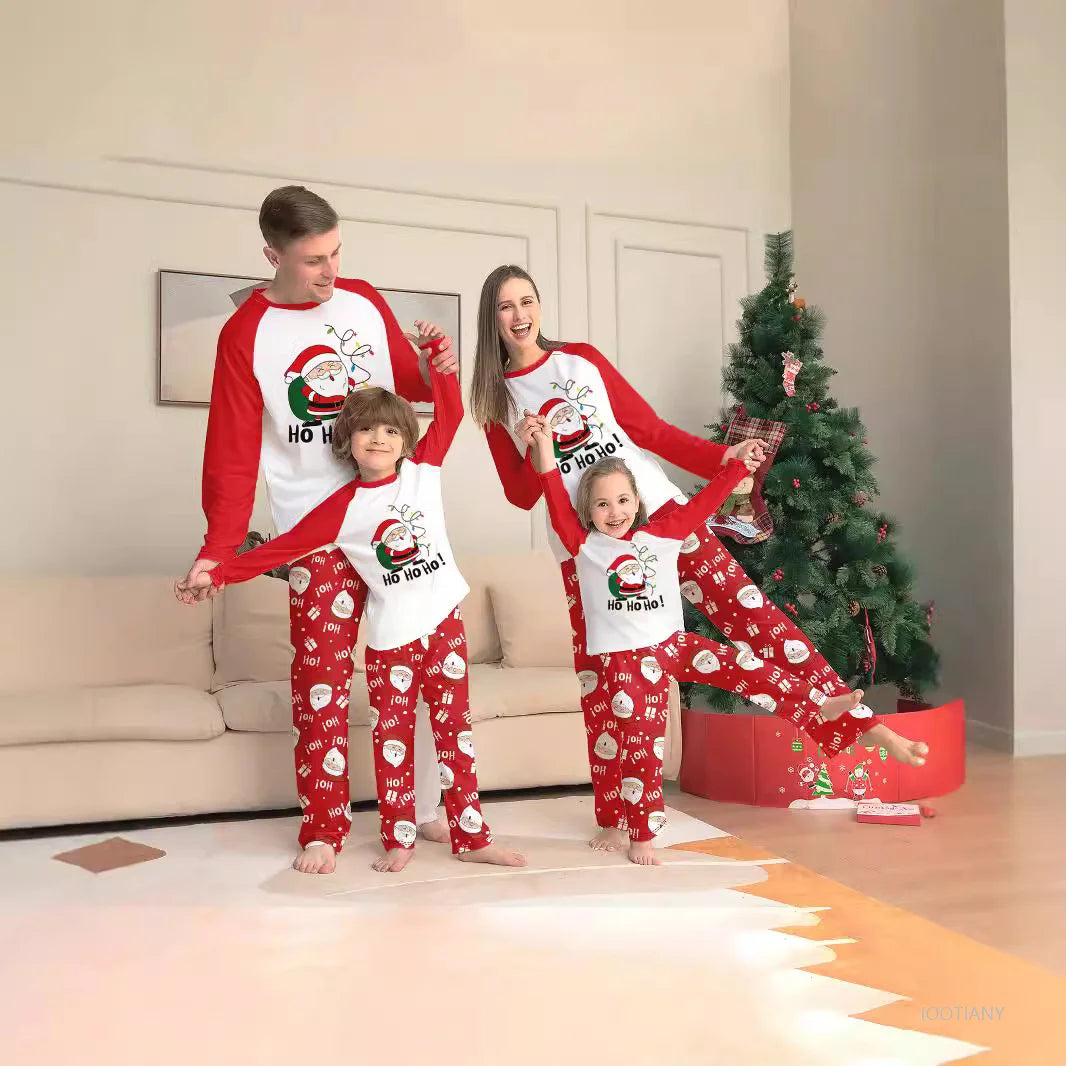 Matching Christmas Family Pajama Set – Santa Print