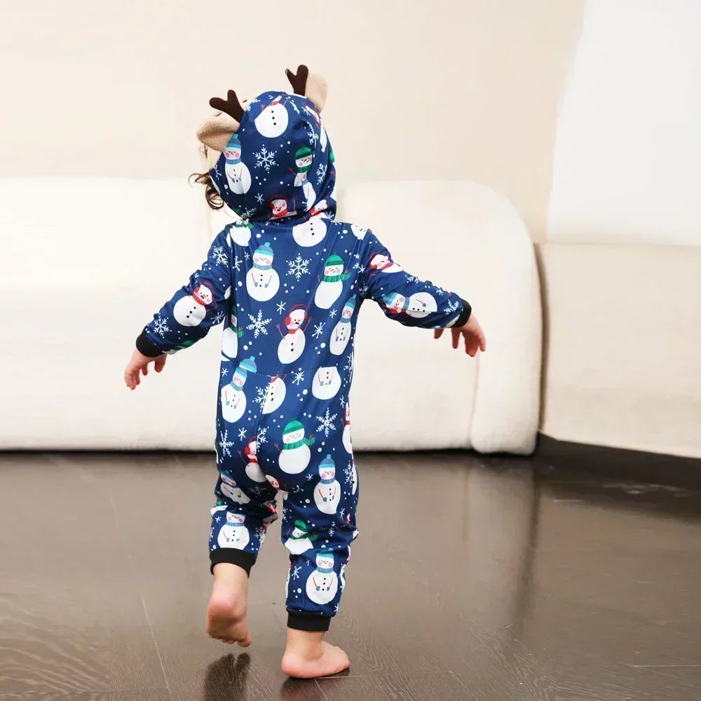 Matching Christmas Onesie Jumpsuit – Snowman Print