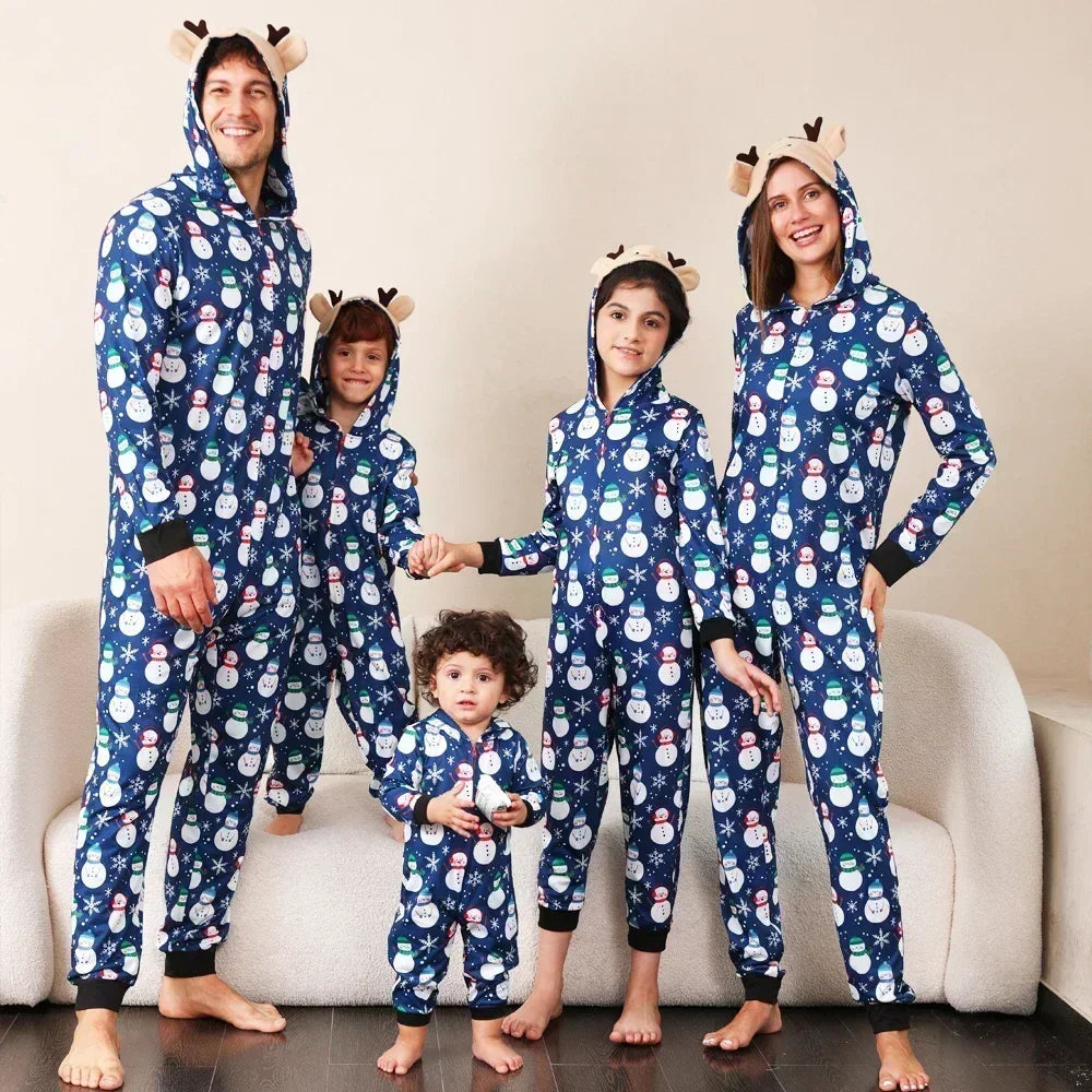 Matching Christmas Onesie Jumpsuit – Snowman Print