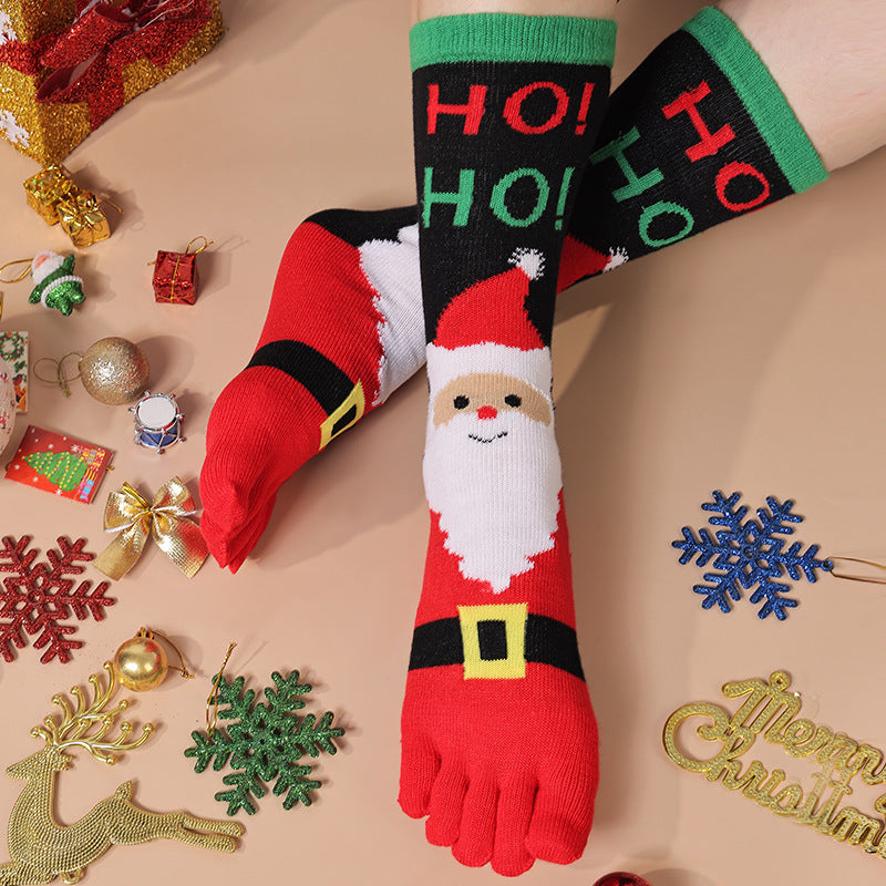 Novelty Christmas Toe Socks – Santa or Snowman — Ho Ho Ho Santa